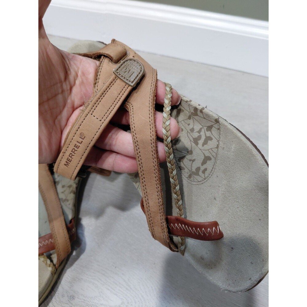 Merrell  Womens Size 9 Sandals  Brown Adjustable Strap Sport Brown Leather - Picture 7 of 11